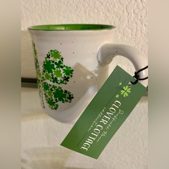 NEW Green Shamrock Hand Painted 18oz Mug St. Patrick’s Day Irish Coffee Tea Cup - Picture 12 of 15